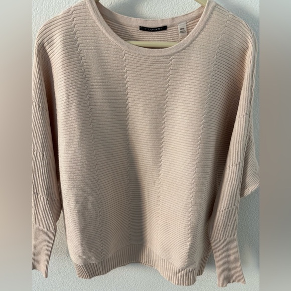 Tahari Sweaters - Tahari Beige Ribbed Knit Top